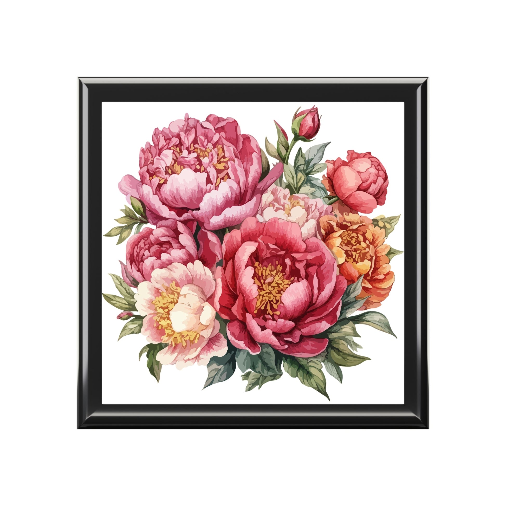 Floral Peony Jewelry Box — Pink Peony Keepsake Box For Her - Cherished Harbor Gifts