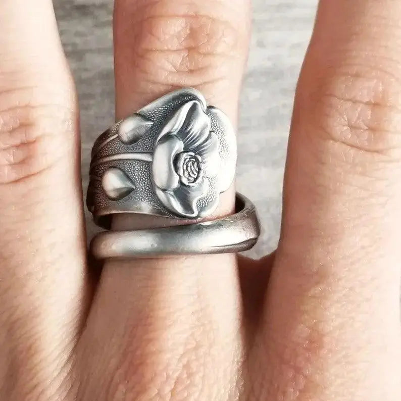 Adjustable Floral Statement Ring for Women - Unique Gift by CHG-IJ