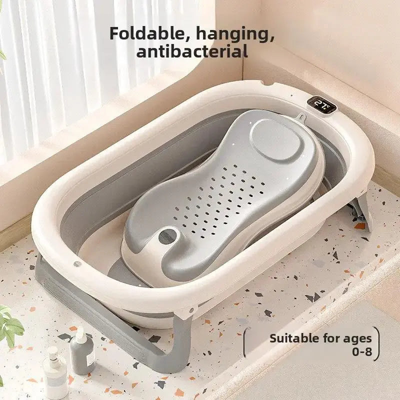 Portable Baby Bathtub with Temperature Display for Infants by TED