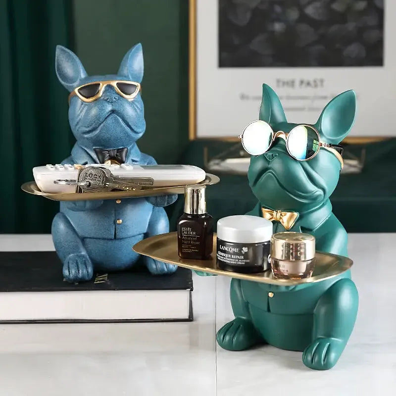 Cool Bulldog Sculpture | Modern Resin Dog Figurine for Table & Home Décor by Cherished Harbor Gifts by EPR