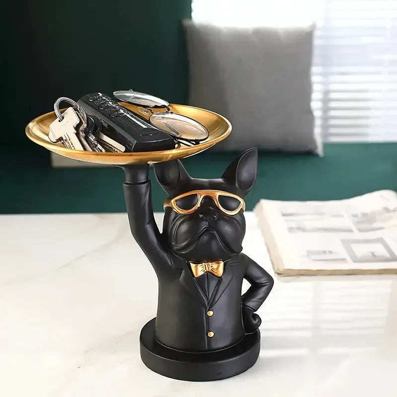 Cool Bulldog Sculpture | Modern Resin Dog Figurine for Table & Home Décor by Cherished Harbor Gifts by EPR