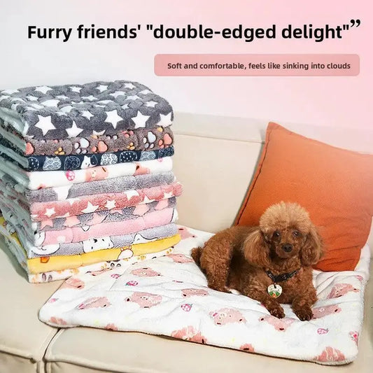Soft Flannel Pet Blanket for Dogs and Cats - Waterproof Mat by TED