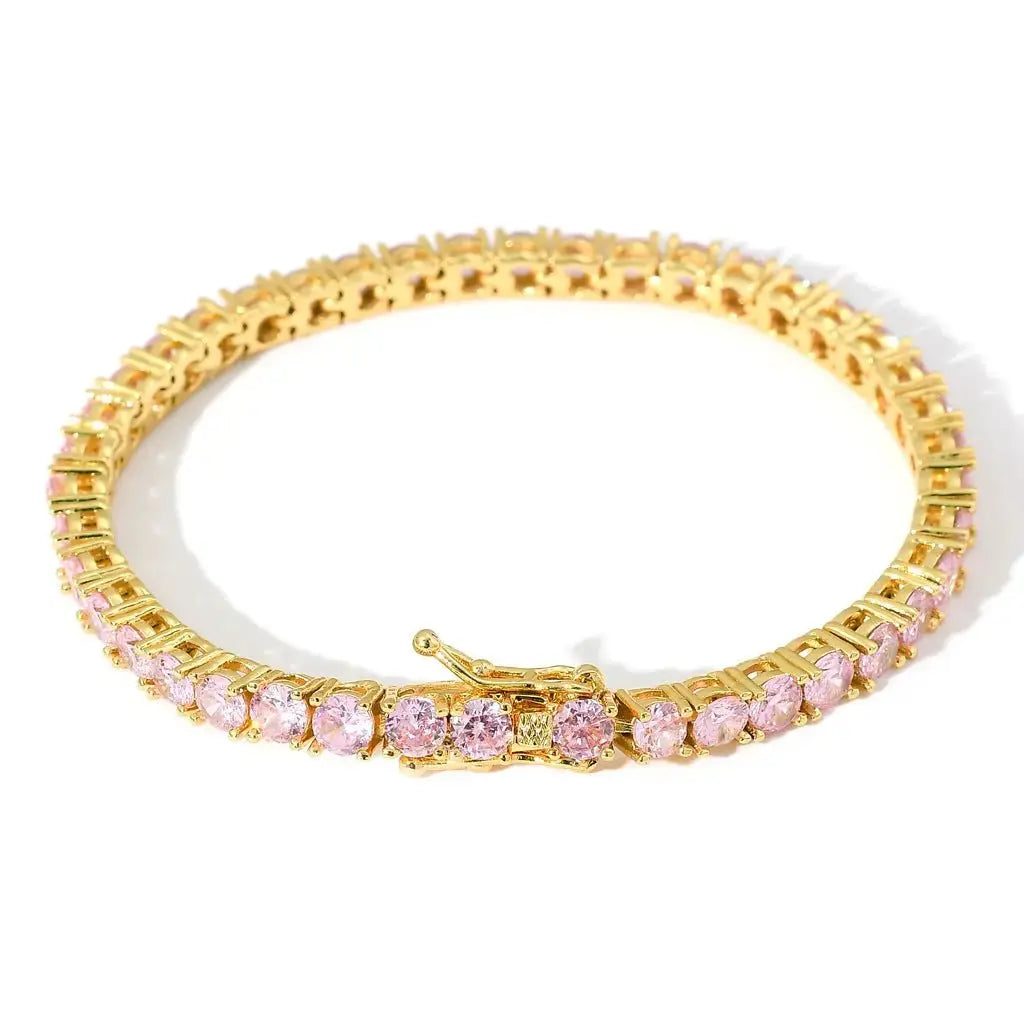 Unisex 4mm Cubic Zirconia Tennis Bracelet & Necklace | Silver, Gold & Rose Gold Jewelry by TED