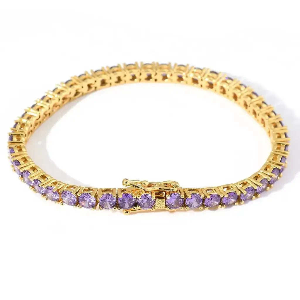 Unisex 4mm Cubic Zirconia Tennis Bracelet & Necklace | Silver, Gold & Rose Gold Jewelry by TED