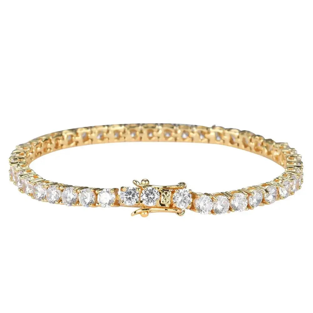 Unisex 4mm Cubic Zirconia Tennis Bracelet & Necklace | Silver, Gold & Rose Gold Jewelry by TED