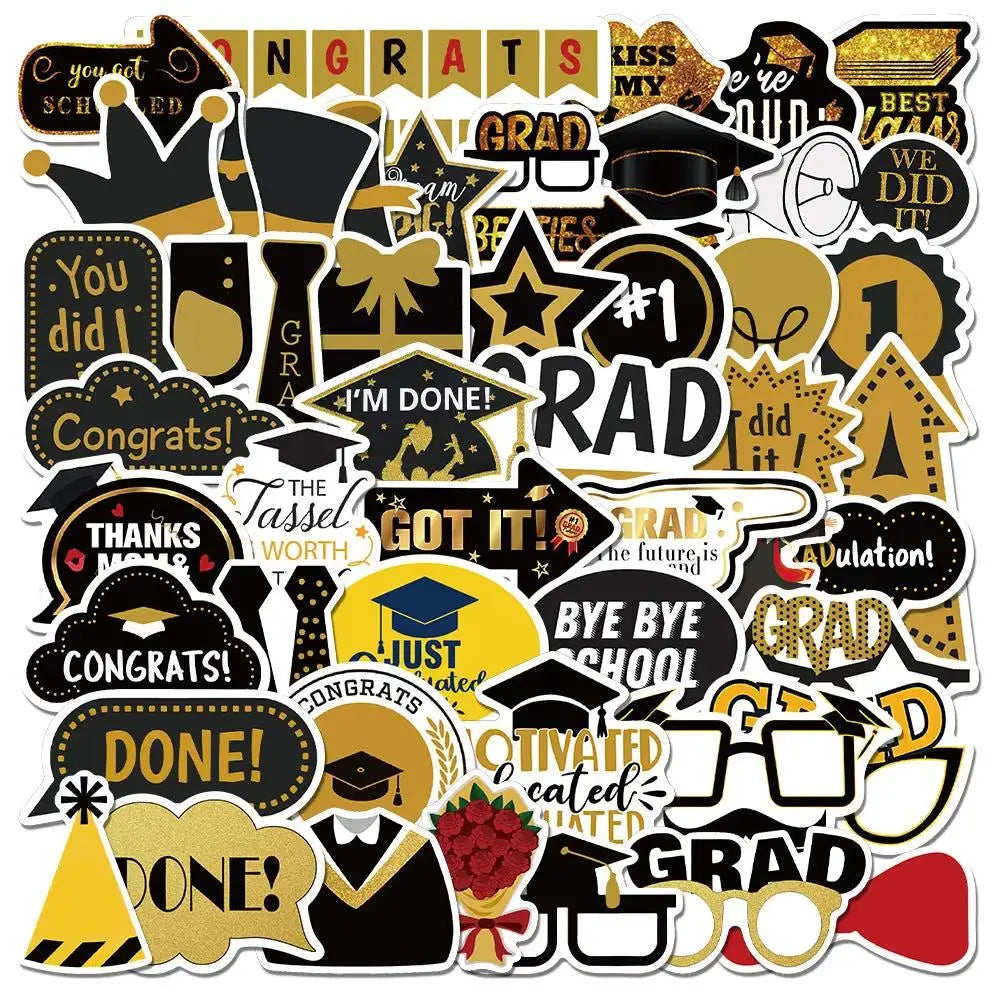 Cute Graduation Sticker Pack for Party Decor and Gifts by TED