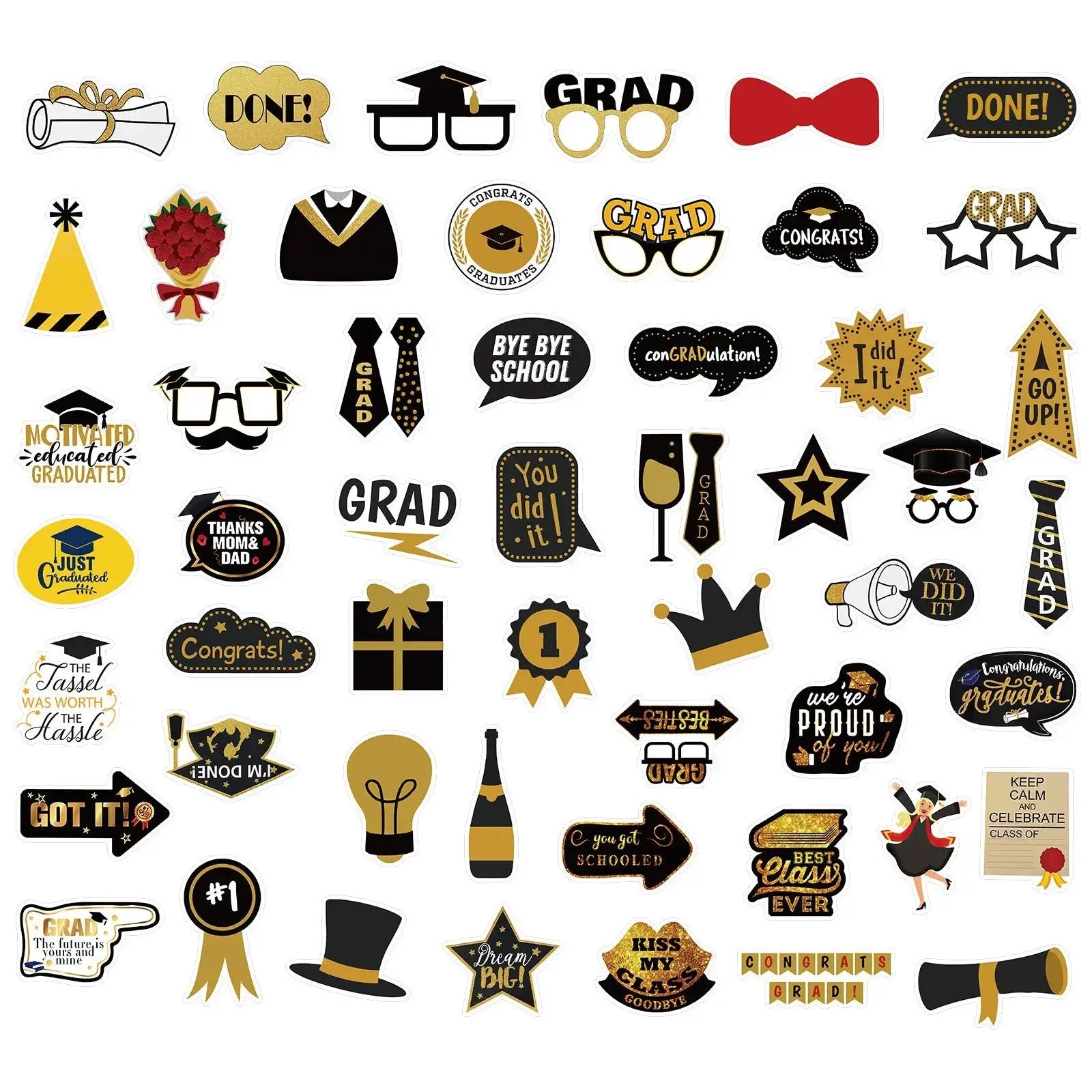 Cute Graduation Sticker Pack for Party Decor and Gifts by TED