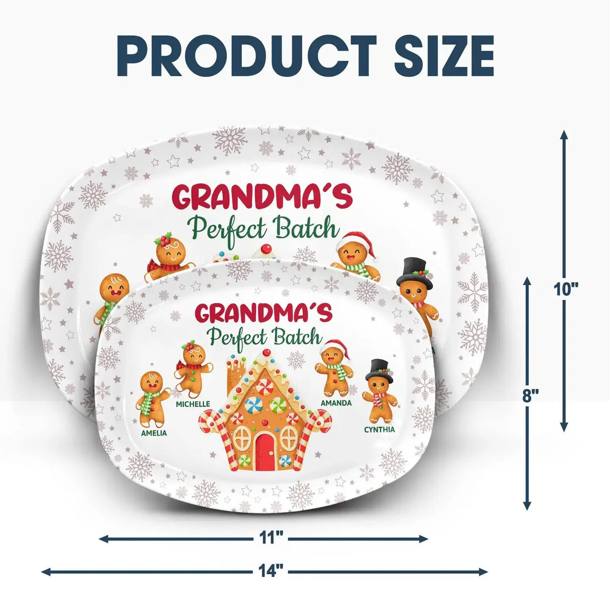 Unique Grandma Gift - Personalized Christmas Plate for Family by Inkedjoy