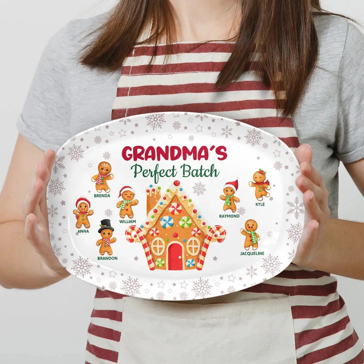 Unique Grandma Gift - Personalized Christmas Plate for Family by Inkedjoy