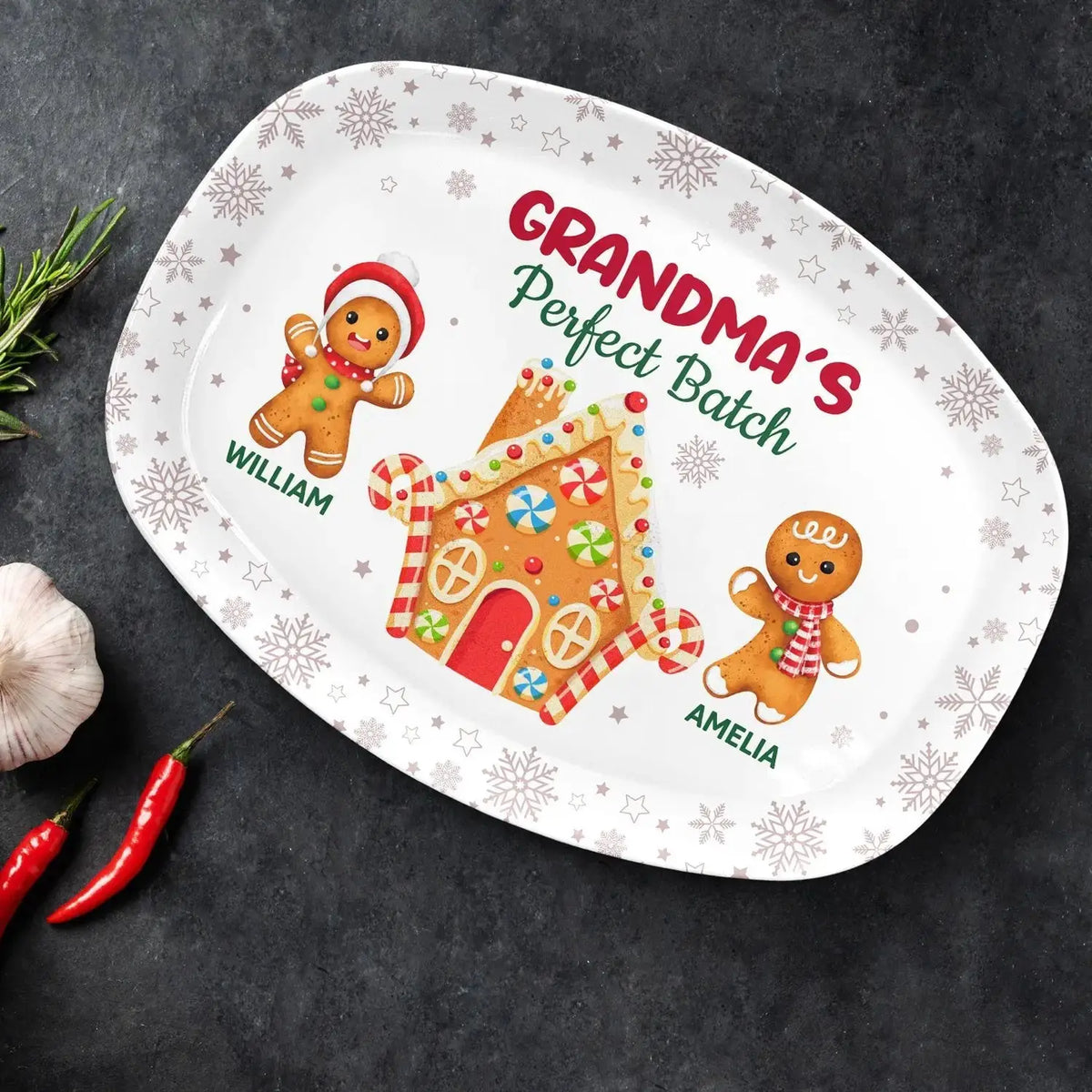 Unique Grandma Gift - Personalized Christmas Plate for Family by Inkedjoy