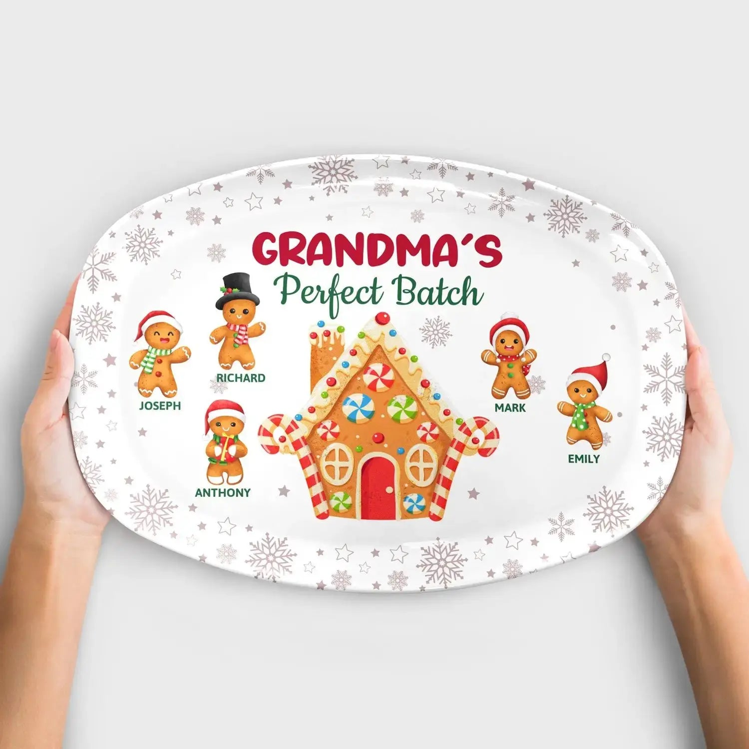 Unique Grandma Gift - Personalized Christmas Plate for Family by Inkedjoy