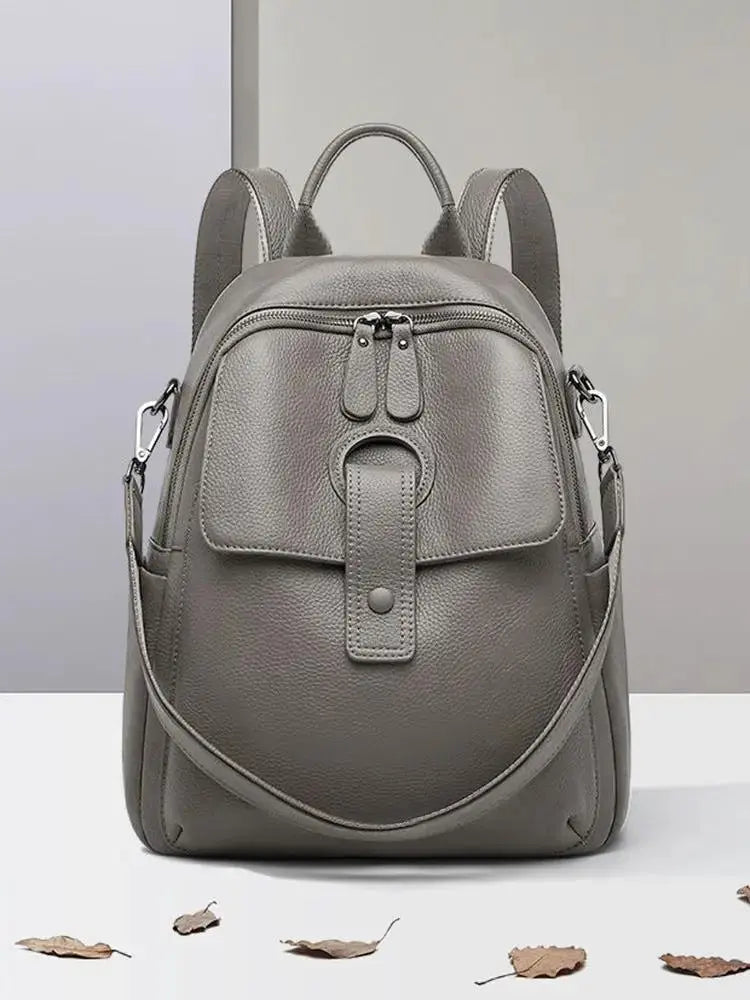 Genuine Leather Anti-Theft Backpack | Large Capacity Cowhide Business Travel Bag by Cherished Harbor Gifts by TED
