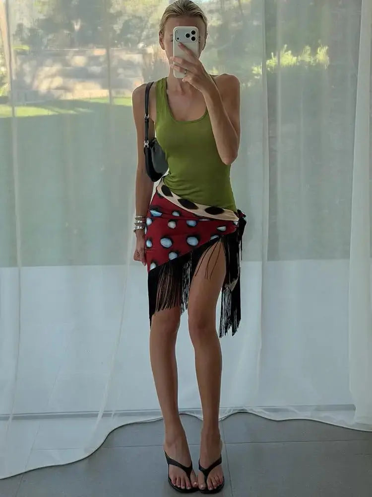 Trendy Animal Print Wrap Skirt for Summer Beach Fashion by TED