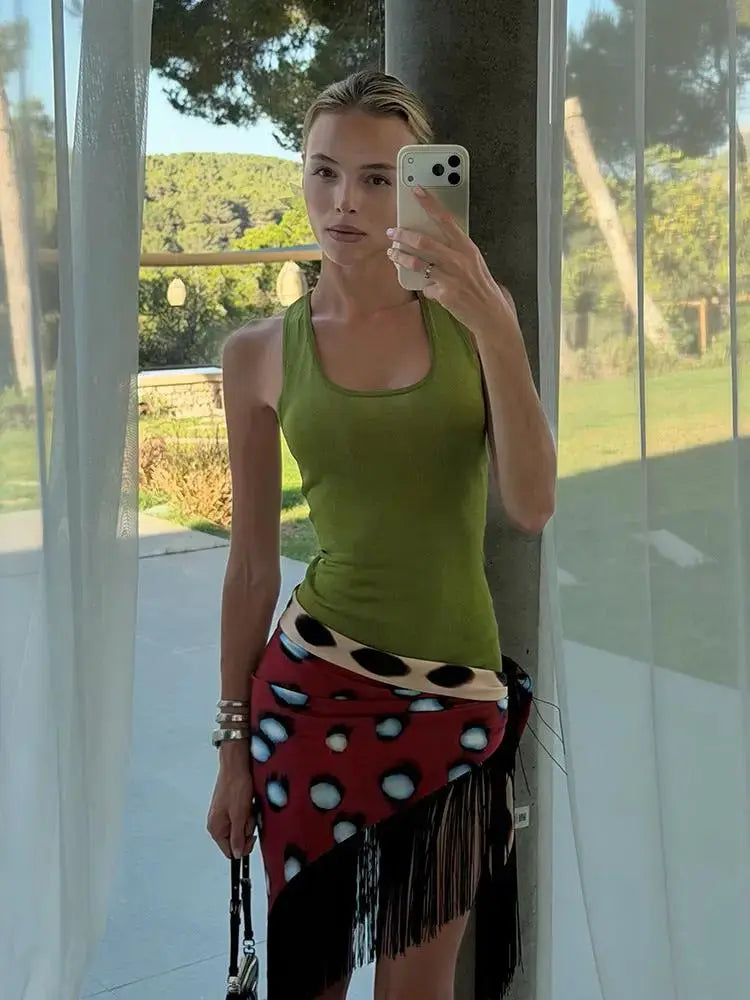 Trendy Animal Print Wrap Skirt for Summer Beach Fashion by TED
