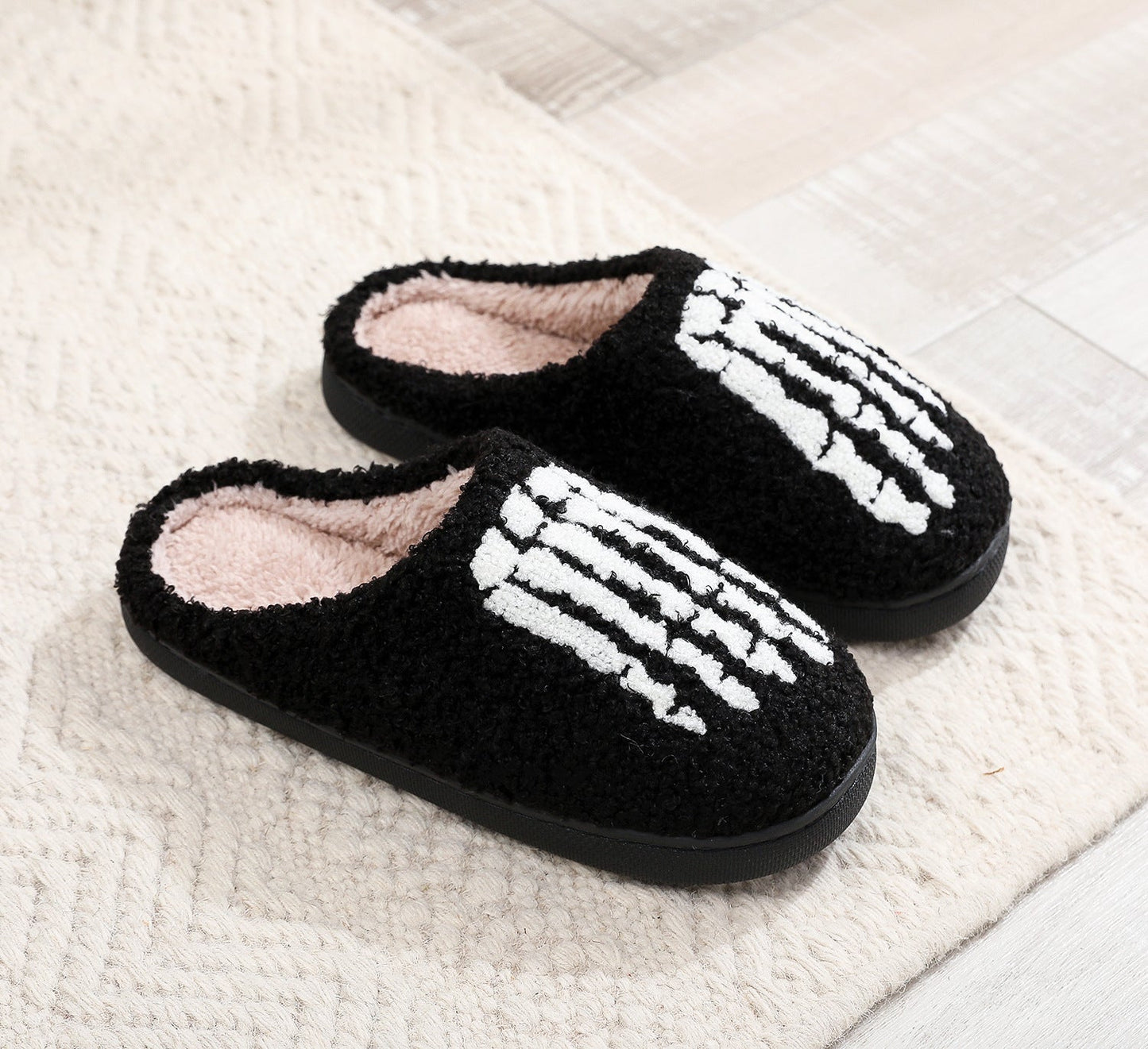 Halloween Plush Slippers Cozy Ghost Skull Pumpkin Shoes - Cherished Harbor Gifts