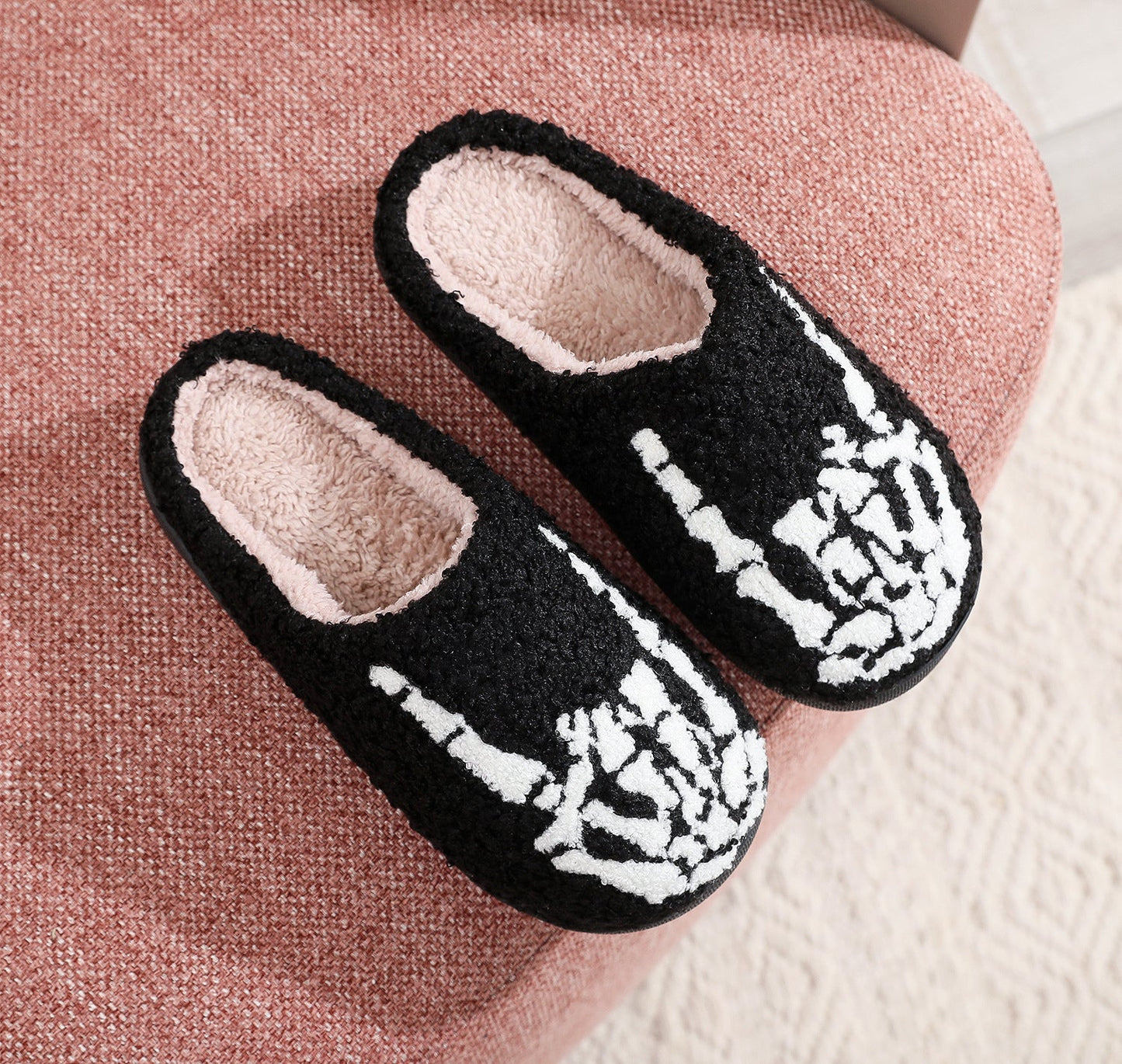 Halloween Plush Slippers Cozy Ghost Skull Pumpkin Shoes - Cherished Harbor Gifts
