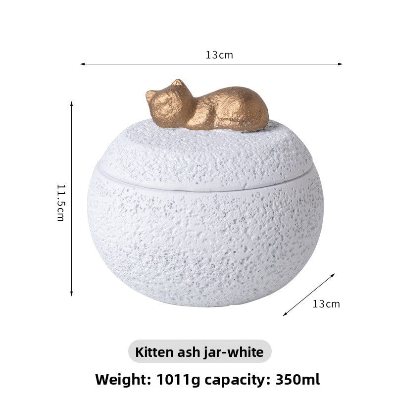 Handmade Pet Memorial Urn Sleeping Dog Cat Keepsake - Cherished Harbor Gifts