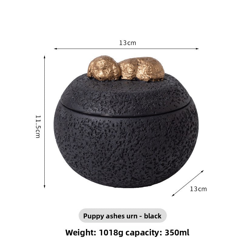 Handmade Pet Memorial Urn Sleeping Dog Cat Keepsake - Cherished Harbor Gifts