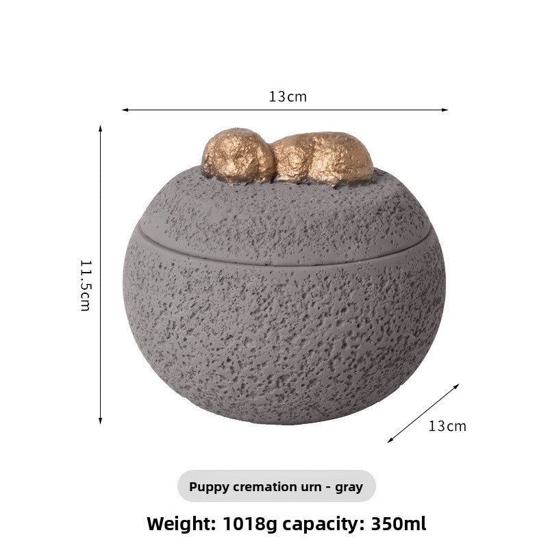 Handmade Pet Memorial Urn Sleeping Dog Cat Keepsake - Cherished Harbor Gifts