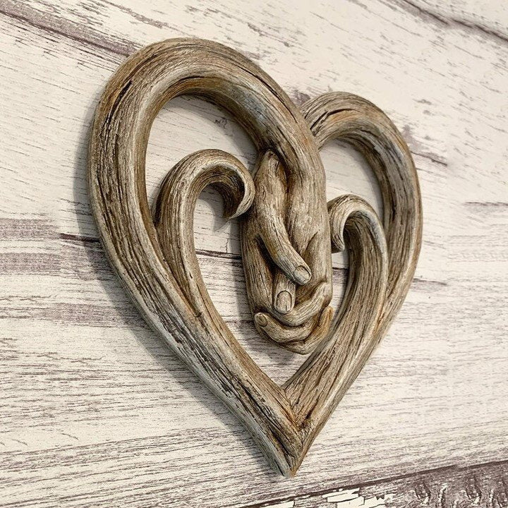 Handshake Engraved Wooden Wall Art Home Décor - Cherished Harbor Gifts