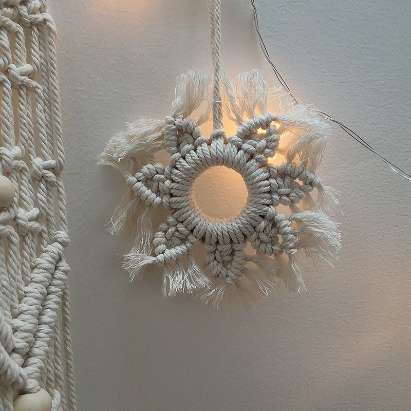 Handwoven Boho Cotton Star Wall Hanging Decor - Cherished Harbor Gifts
