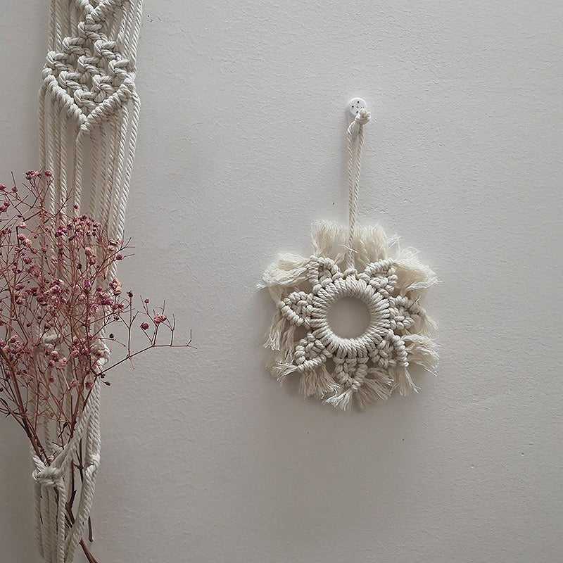 Handwoven Boho Cotton Star Wall Hanging Decor - Cherished Harbor Gifts