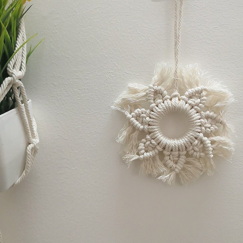 Handwoven Boho Cotton Star Wall Hanging Decor - Cherished Harbor Gifts