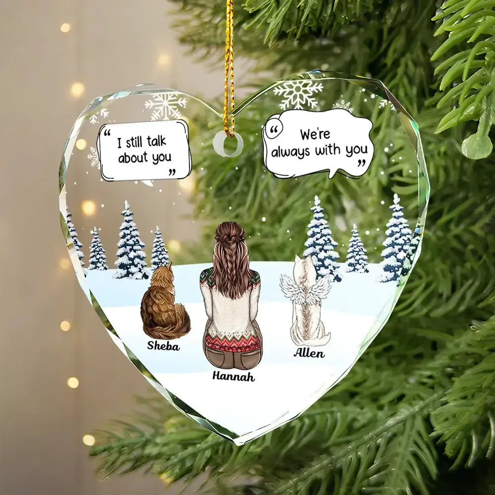 Custom Dog Memorial Ornament - Heart Shaped Glass Gift by Inkedjoy