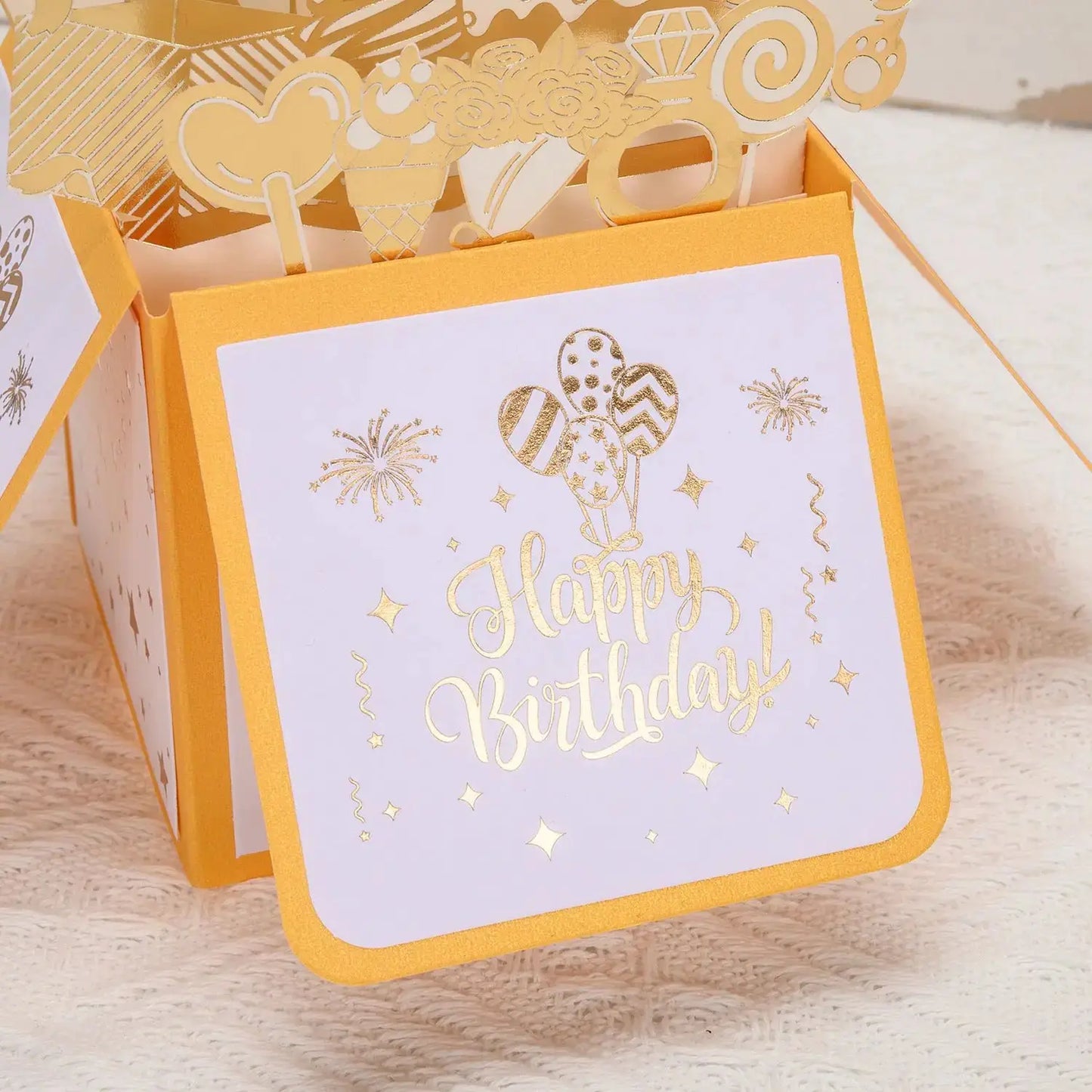 Luxury Birthday Card - Handmade 3D Pop-Up Greeting Card by TED