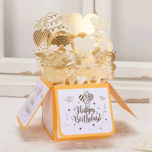 Luxury Birthday Card - Handmade 3D Pop-Up Greeting Card by TED