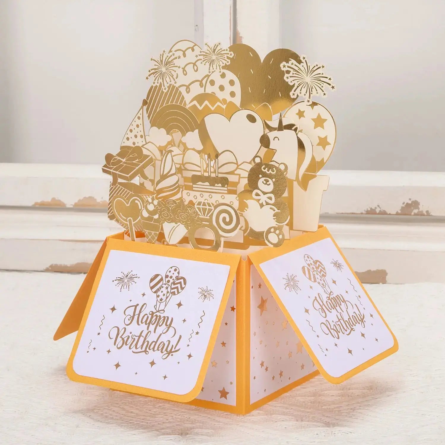 Luxury Birthday Card - Handmade 3D Pop-Up Greeting Card by TED