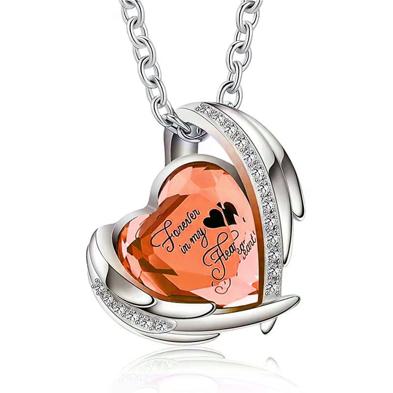 Heart Memorial Birthstone Necklace - Cherished Harbor Gifts