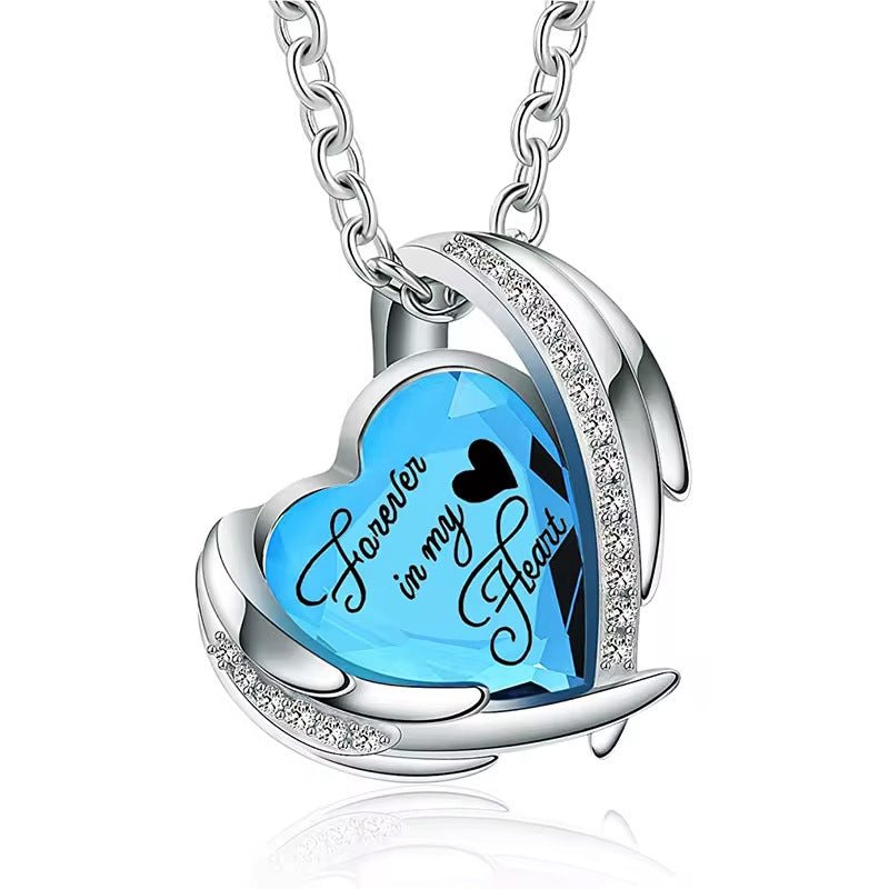 Heart Memorial Birthstone Necklace - Cherished Harbor Gifts