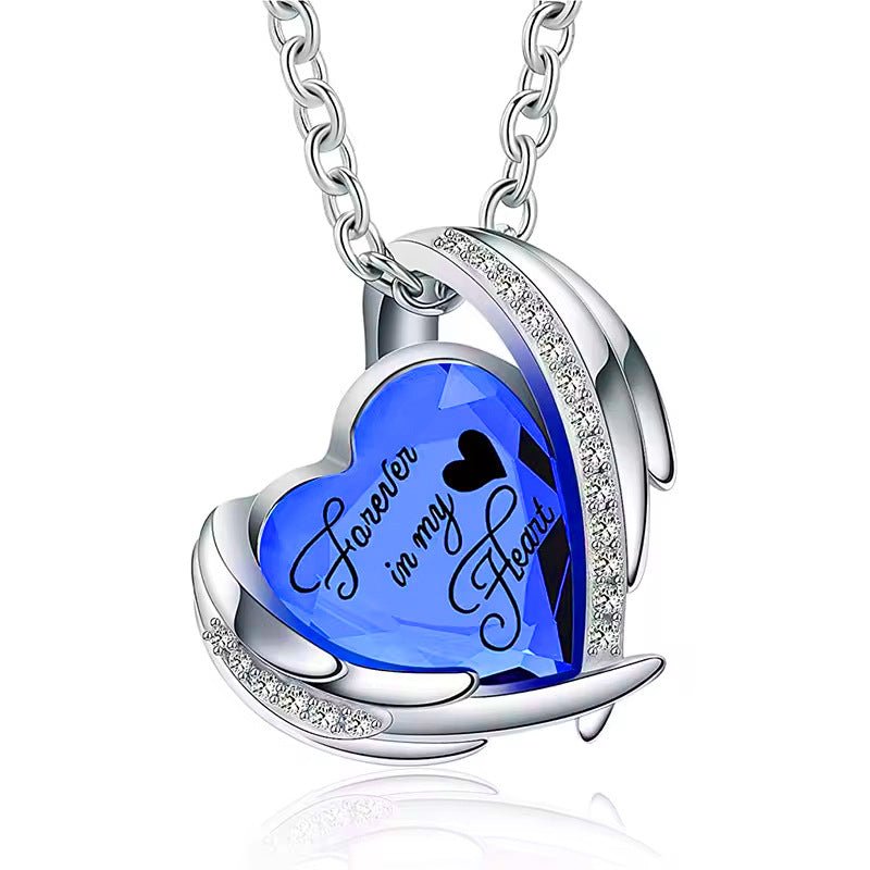 Heart Memorial Birthstone Necklace - Cherished Harbor Gifts