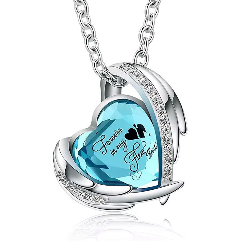 Heart Memorial Birthstone Necklace - Cherished Harbor Gifts