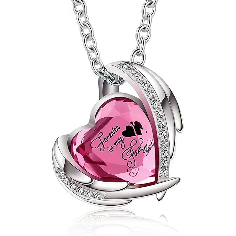 Heart Memorial Birthstone Necklace - Cherished Harbor Gifts