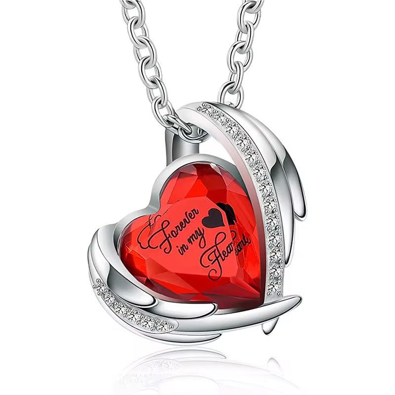 Heart Memorial Birthstone Necklace - Cherished Harbor Gifts