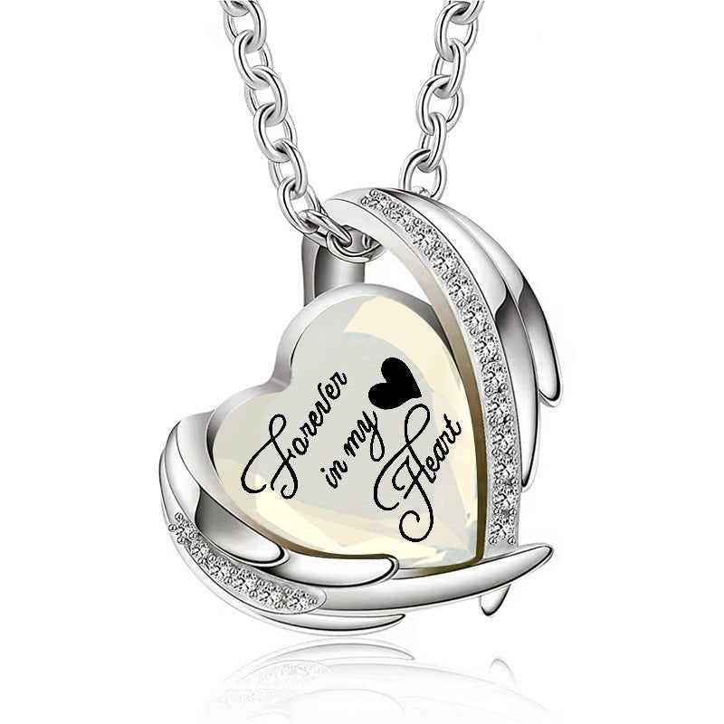 Heart Memorial Birthstone Necklace - Cherished Harbor Gifts