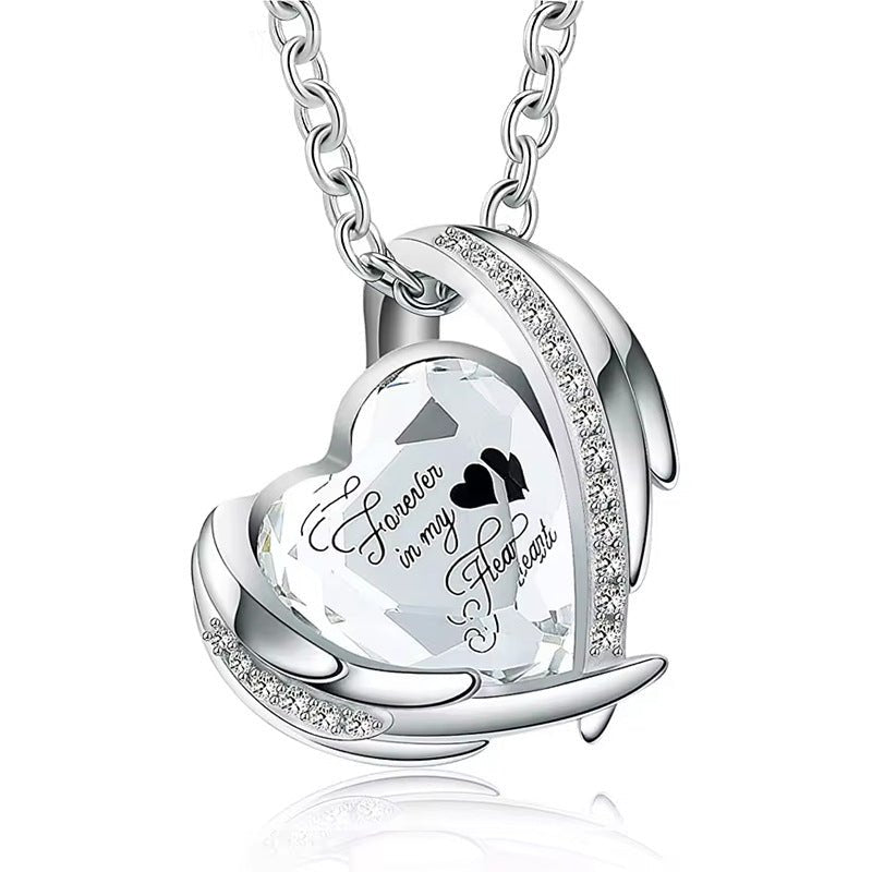 Heart Memorial Birthstone Necklace - Cherished Harbor Gifts