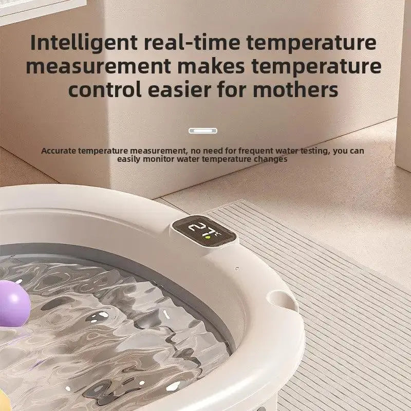 Portable Baby Bathtub with Temperature Display for Infants by TED