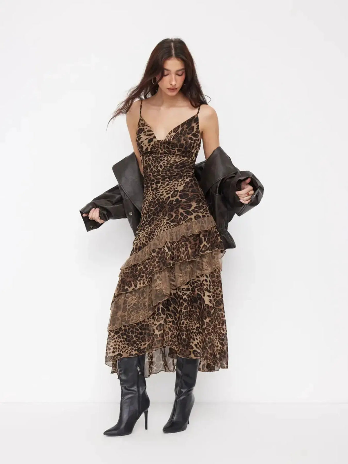 Stylish Backless Summer Dress for Women - Leopard Print Maxi by TED