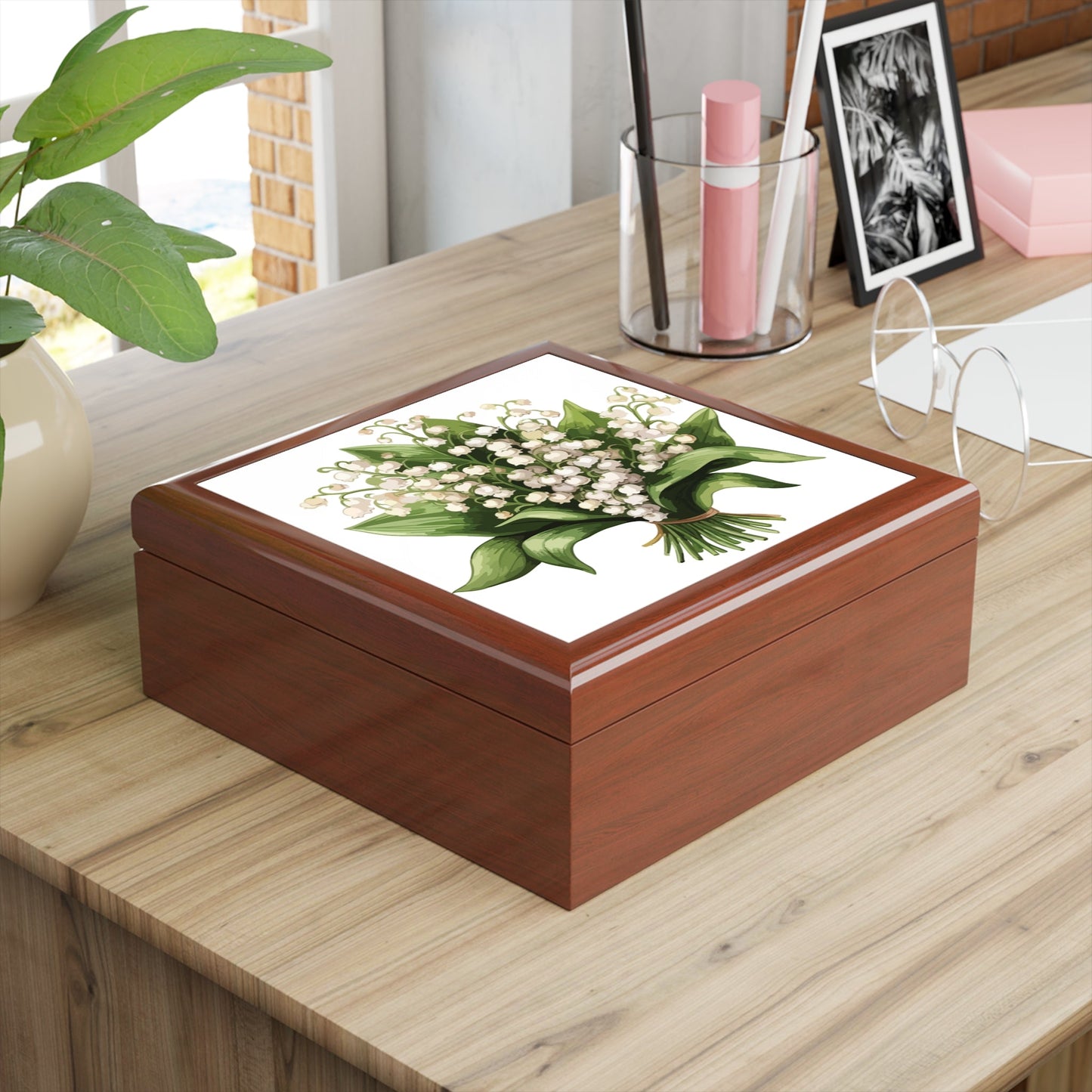 Lily of the Valley Floral Jewelry Box — Elegant Keepsake Gift - Cherished Harbor Gifts