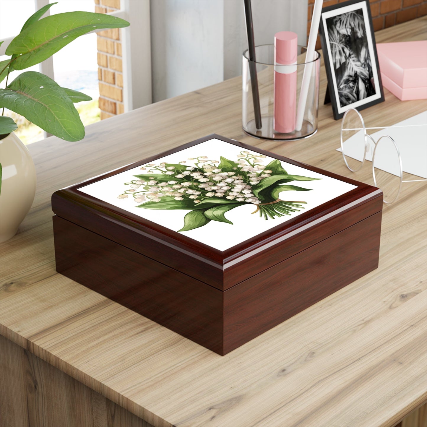 Lily of the Valley Floral Jewelry Box — Elegant Keepsake Gift - Cherished Harbor Gifts
