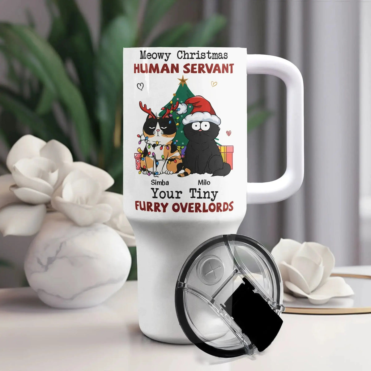 Funny Christmas Gift - Personalized 40oz Cat Tumbler by Inkedjoy