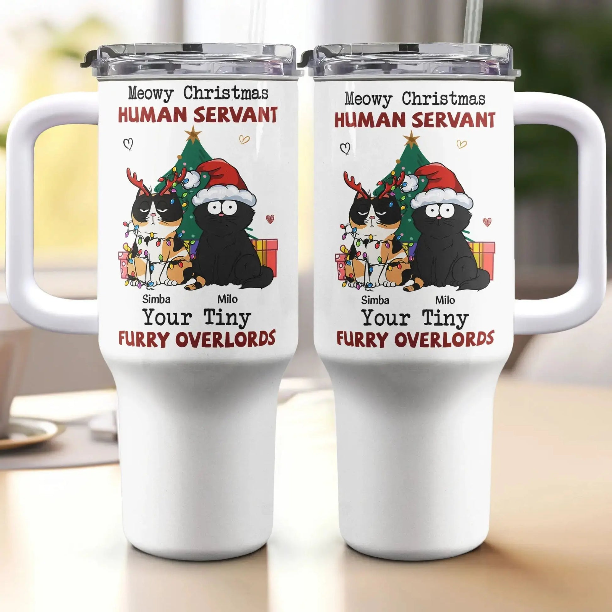 Funny Christmas Gift - Personalized 40oz Cat Tumbler by Inkedjoy