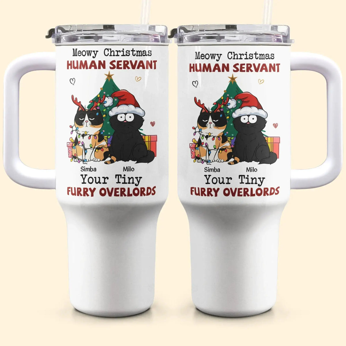 Funny Christmas Gift - Personalized 40oz Cat Tumbler by Inkedjoy