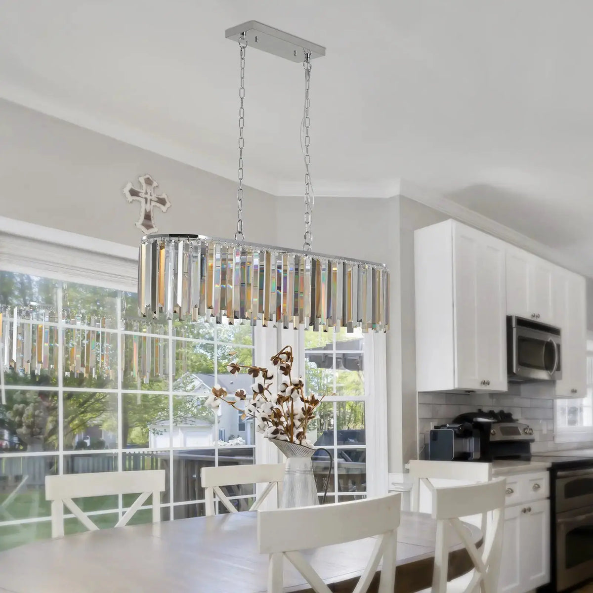 Modern Oval K9 Crystal Chandelier | Luxury 39.4" Ceiling Light Fixture by Cherished Harbor Gifts by EPR