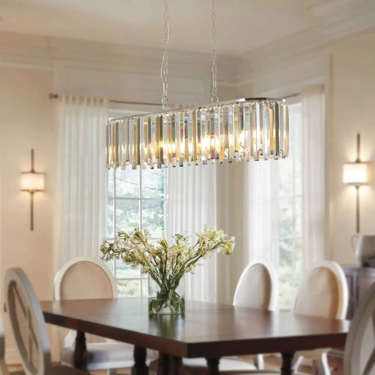 Modern Oval K9 Crystal Chandelier | Luxury 39.4" Ceiling Light Fixture by Cherished Harbor Gifts by EPR