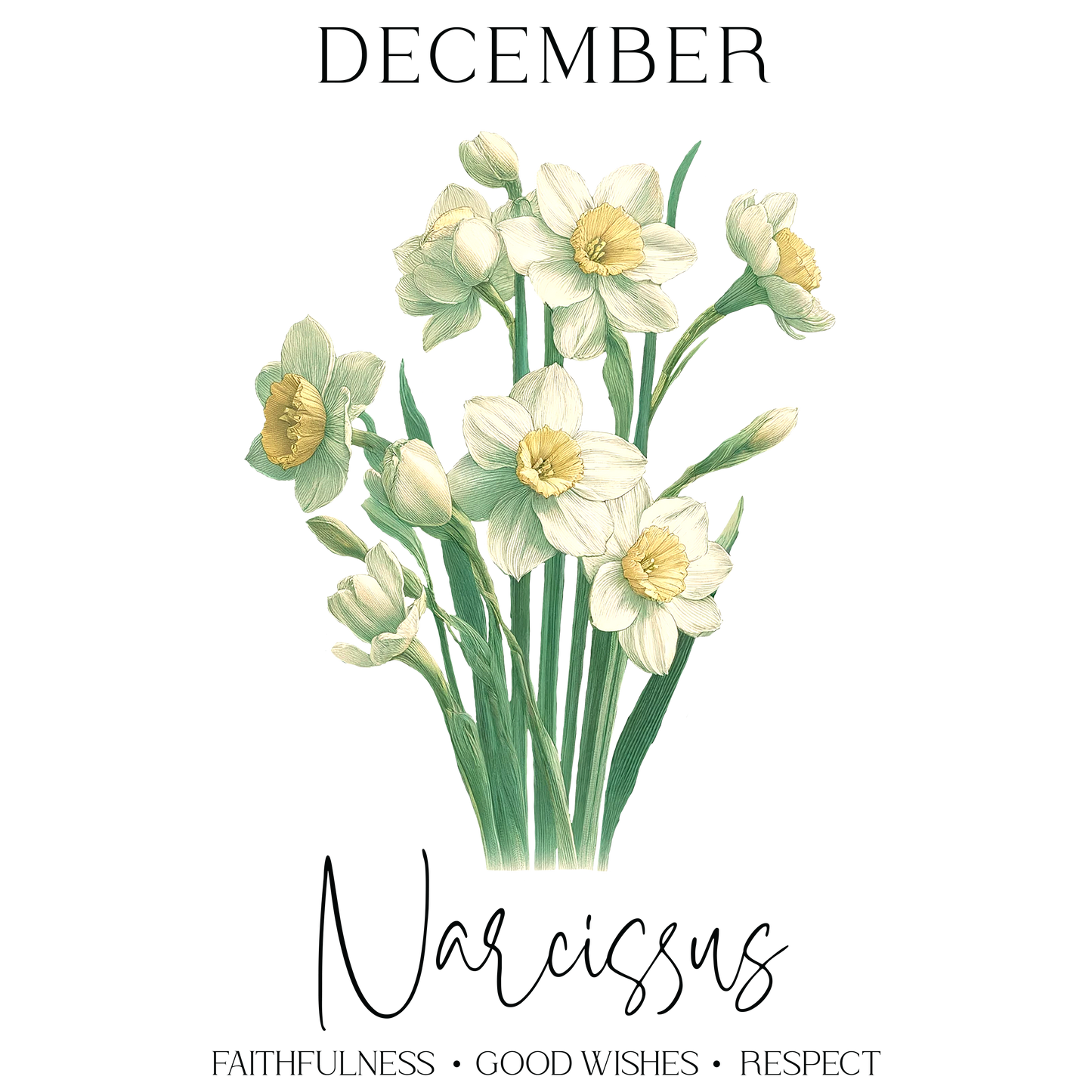 Narcissus flowers bouquet with white petals and yellow centers, beautifully arranged.