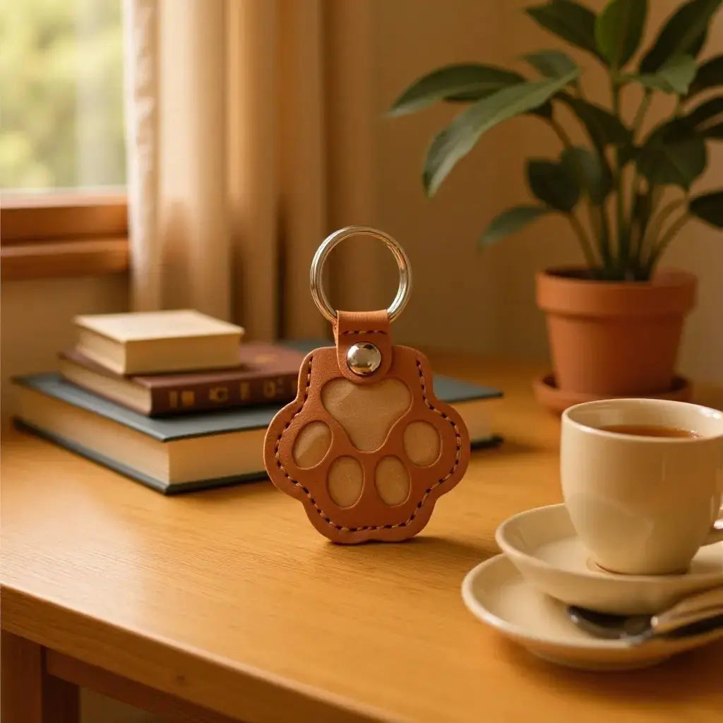 Genuine Leather Pet Keepsake Keychain for Dog and Cat Fur by TED
